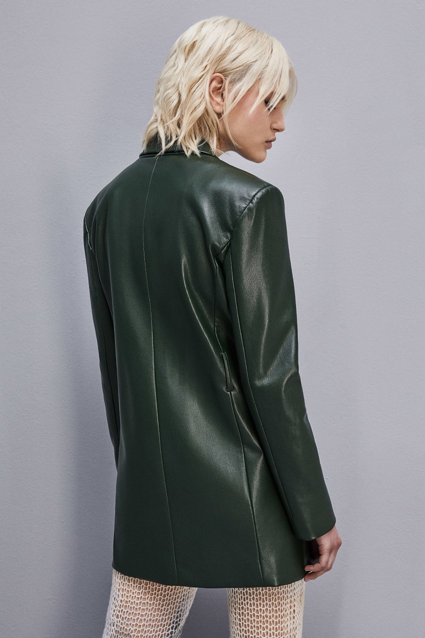 Patrizia Pepe Two-button Jacket In Coated Fabric Verdes | 4795-PZQVC