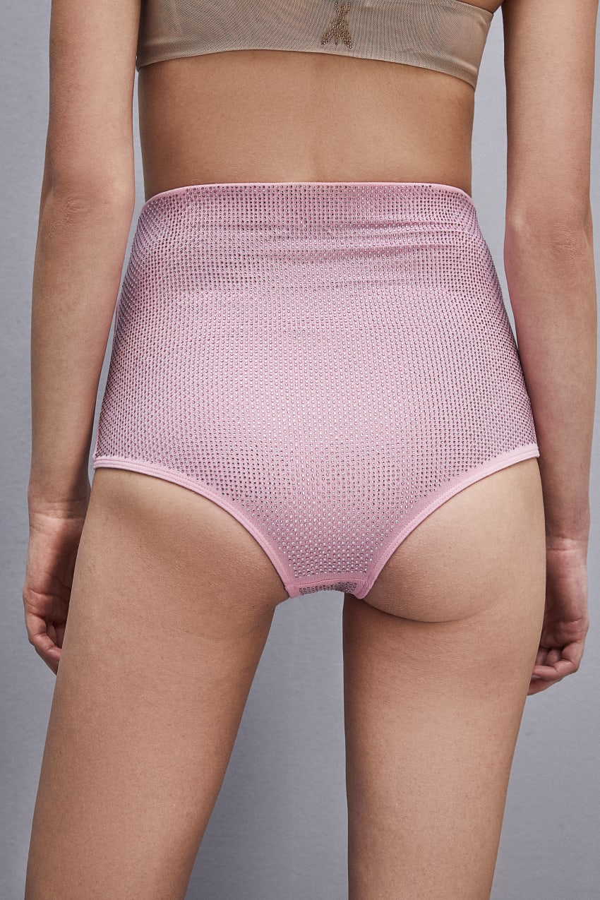 Patrizia Pepe Viscose Jersey Briefs Rosa | 9528-YOZAH