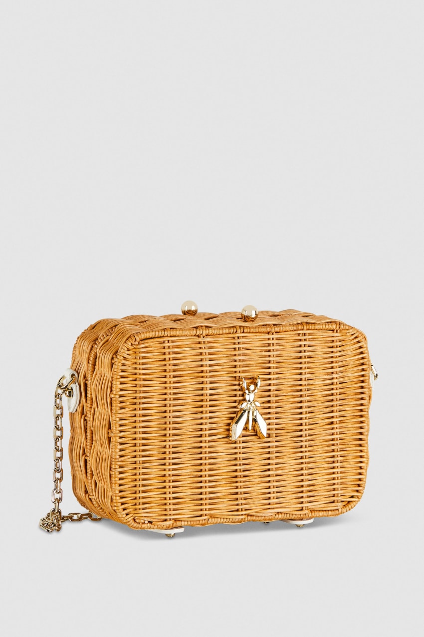 Patrizia Pepe Wicker Shoulder Bag Branco | 1543-PJOHQ