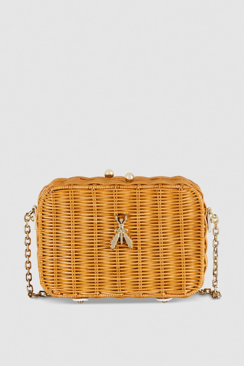 Patrizia Pepe Wicker Shoulder Bag Branco | 1543-PJOHQ