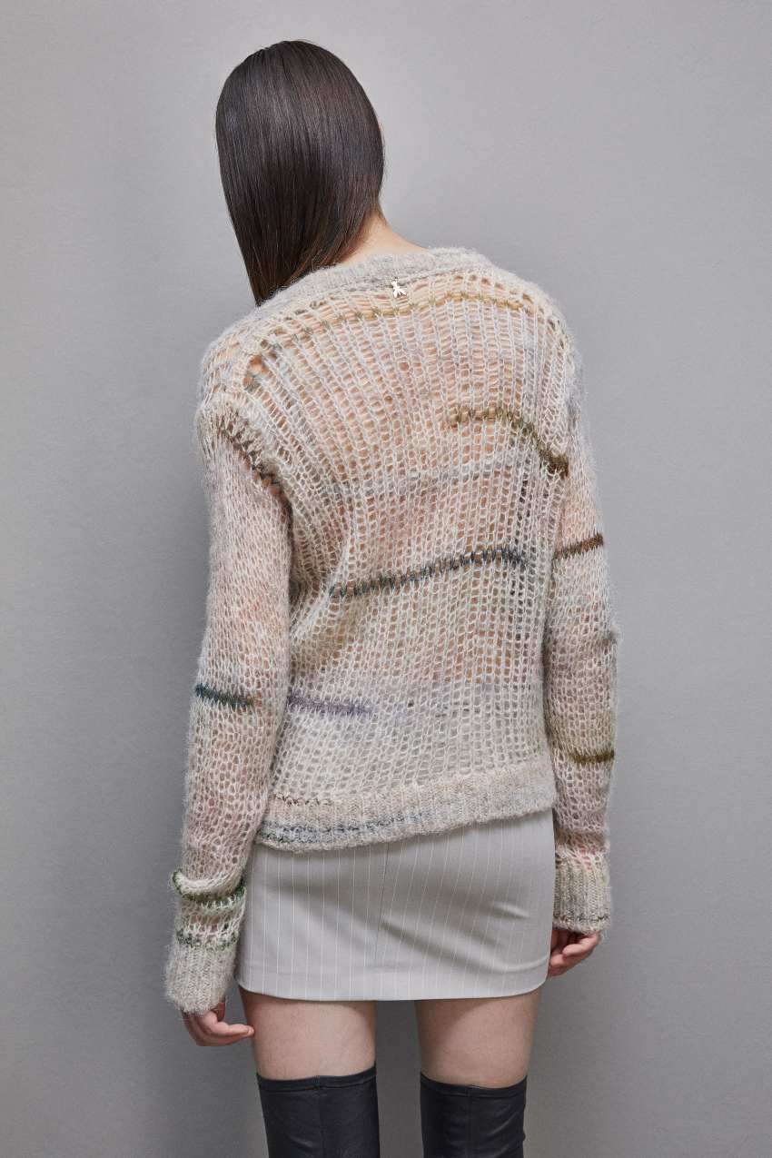 Patrizia Pepe Wool Blend Mesh Sweater Multicoloridas | 6312-WTHRI